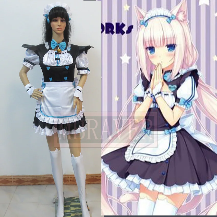 

Nekopara Vanilla maid Cosplay Costume Custom Made Any Size Free Shipping