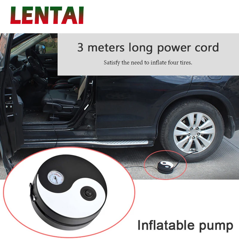 LENTAI For Honda civic 2006-2011 2017 accord 2003-2007 fit Citroen c4 c5 Saab 1PC Car Tire Pump Chinese Tai Chi Styling Air Pump