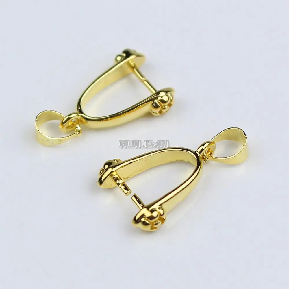 15pcs/lot Wholesale 25x10mm Big Large Rose Pendant Pinch Bails Connectors Pendant Clip Clasp DIY Jewelry Making Accessories