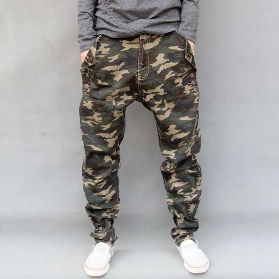 Military Army Green Camouflage Cotton Brand Trousers Loose Harem Pants Mens Joggers Hiphop Clothes Elastic Jeans Big Size