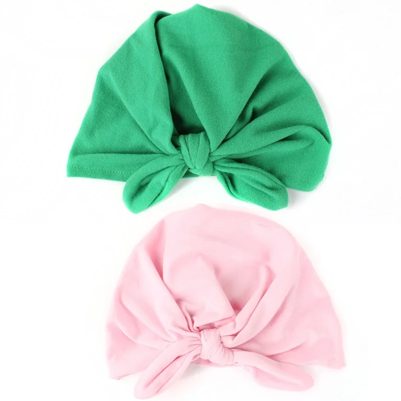 Bunny Baby Girl Caps Cotton Children Beanie Solid Knot Bucket India Hat Boys Snapbacks 1 2 3 4 5 6 Years Toddler Headwear Scarf