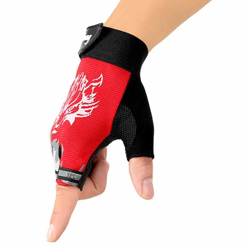 Hot Sale 1 Pair Unisex Kids Anti-slip Breathable Bike Bicycle Motorcycle Half Finger Gloves Outdoor Cycling Hand Protect Wear