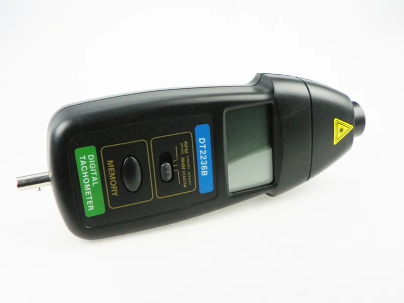 Imagem -02 - Tacômetro Fotoelétrico e Tacômetro de Contato Medidor de Duas Funções Velocidade Rpm Laser Tacômetro Digital Dt2236b