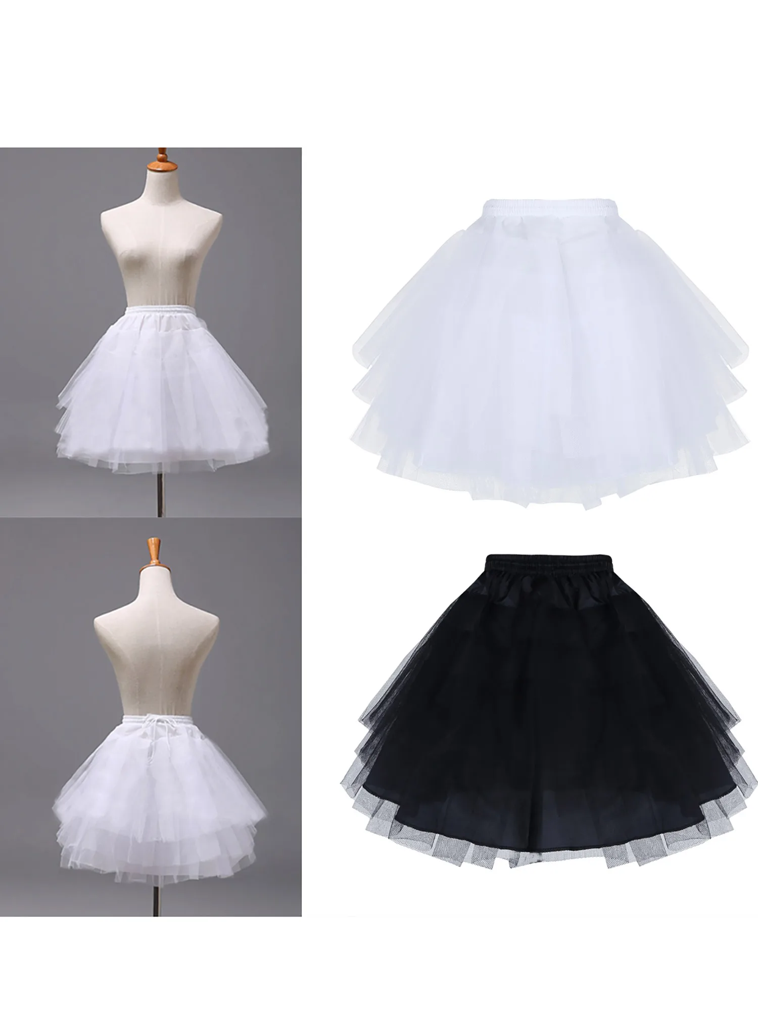 Anak-anak Kecil Anak Perempuan Gaun Anak 3 Lapisan Bersih Petticoat Memetiknya Crinoline Slip Untuk Bunga Gadis Bunga Gaun Pernikahan