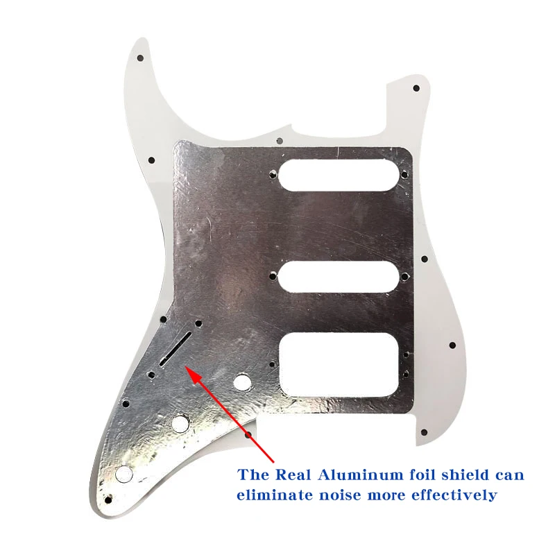 Fei Man - Quality Guitar Pickguard, US 11 Screw Holes, Strat With Floyd Rose, Tremolo Bridge, Humbucker Single HSS Scratch Plate