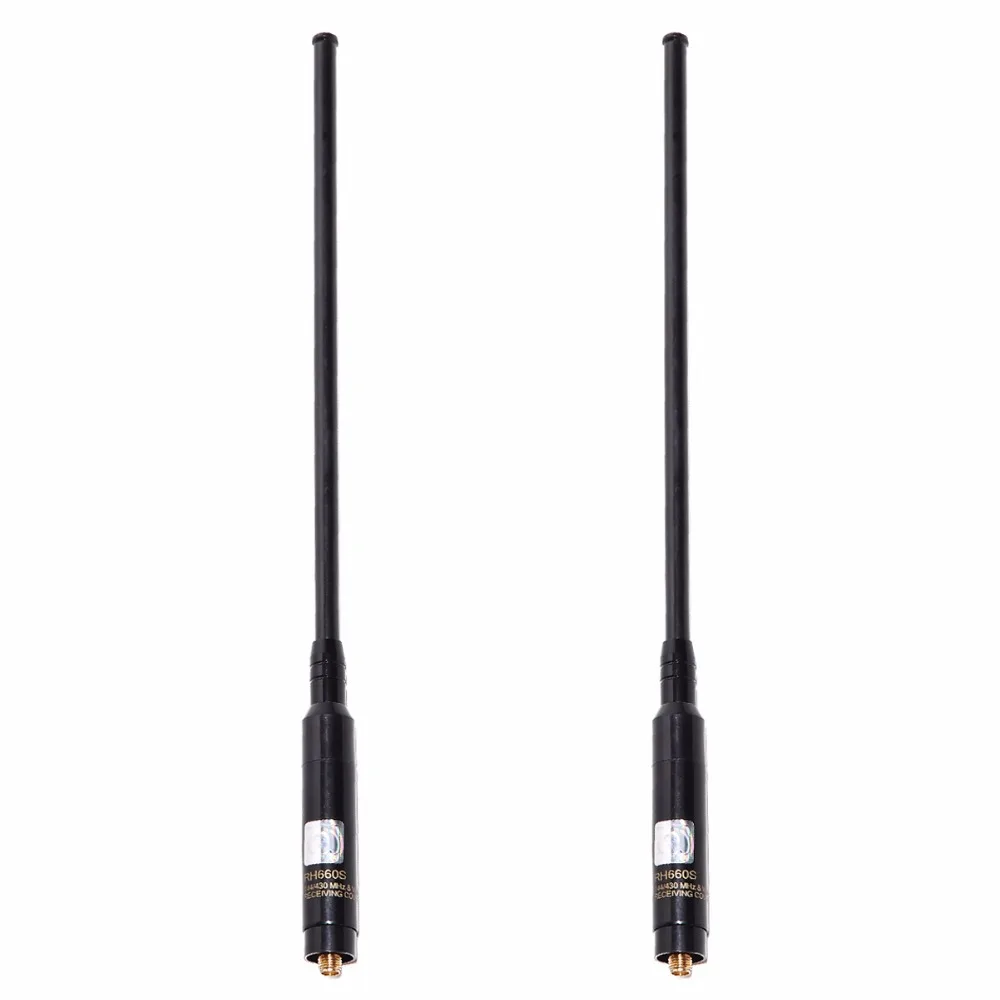 2PCS Harvest RH660S SMA-Female/SMA-Male/BNC High Gain Dual Band 144/430MHz Telescopic Antenna for Baofeng Walkie Talkie Radio