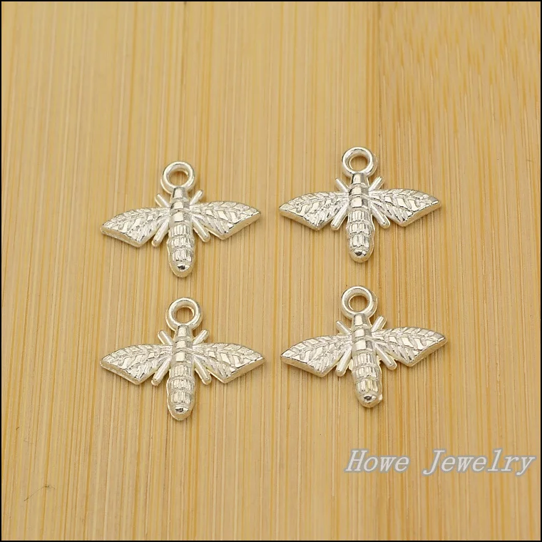 

New 160pcs fashion bright silver honeybee Charm Pendant fit European Necklace&Bangles DIY Metal Jewelry Findings JC724