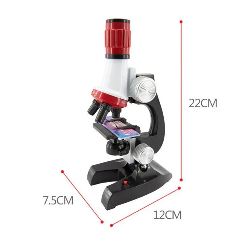 Kids Educatief Microscoop Kit Science Lab LED 100-1200X Speelgoed Home School Interesse Teelt Kind Jongens Verjaardagscadeau Aanwezig