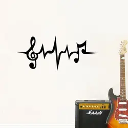 Heartbeat wall decal music notation painted wall car laptop art decor sticker free shipiing