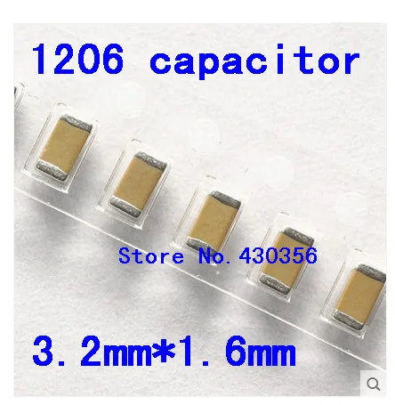 ตัวเก็บประจุ1206 SMD 100ชิ้น47uF 476K ± 10% 10V X7R