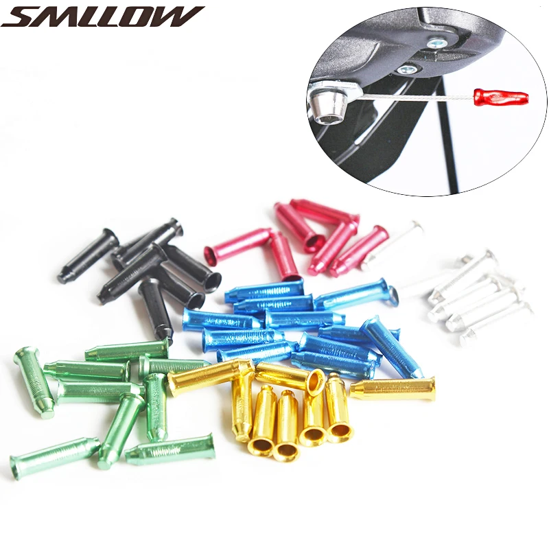 10 Pcs/Lot Aluminum Alloy MTB Bike Bicycle Brake Cable Tips Crimps Bicycles Derailleur Shift End Caps Core Inner Wire Ferrules