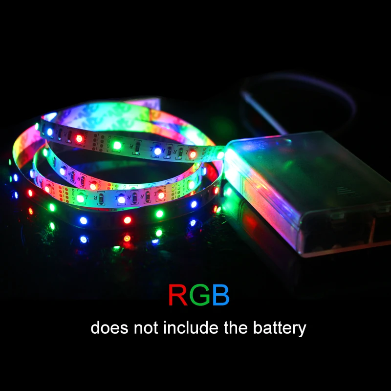 1M/2M/3M/5M 3 x AA battery powered led strip light 60leds/m DC 5v 3528 SMD LED Ribbon flexible tape neon home decoration