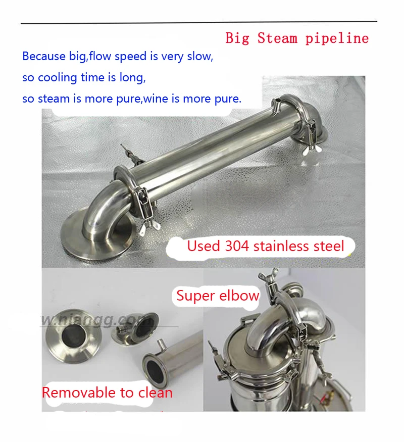 جهاز تقطير المياه من الفولاذ المقاوم للصدأ ، سعة 30 لترًا ، معدات تخمير الكحول والنبيذ ، الفودكا ، غلاية تقطير الكحول