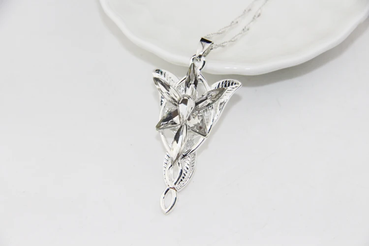 Fashion Arwen Evenstar Necklace The Elves Princess Crystal Cubic Zirconia Stone Pendant Jewelry For Women Gifts