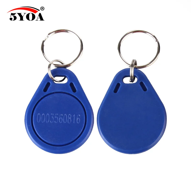 100pcs EM4100 125khz ID Keyfob RFID Tag Tags llaveros llavero Porta Chave Card Sticker Key Fob Token Ring Proximity Chip TK4100