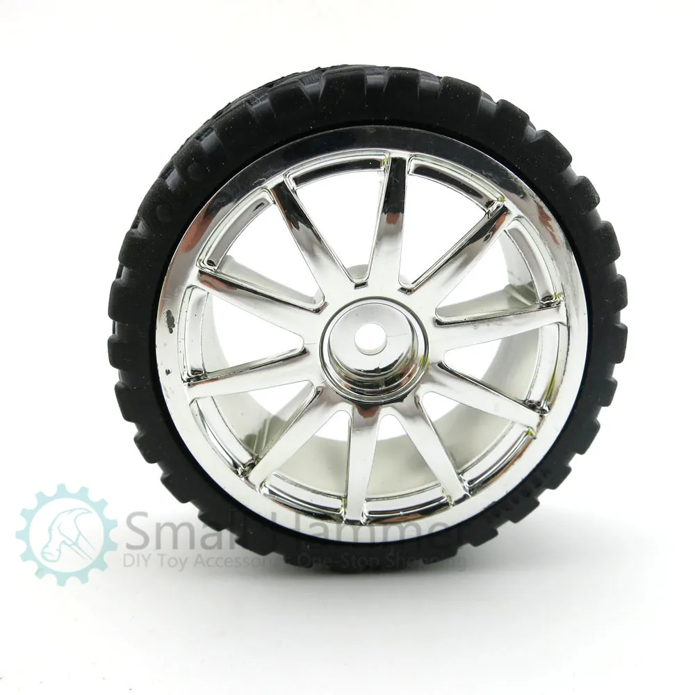 

2 pcs 65mm hexagonal hole toy wheel tire for robot car chassis rubber wheel