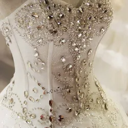 Crystals Wedding Gowns Plus Size Luxury Wedding Dress Princess Lace Vintage Bridal Dresses Corset Back Gelinlik Matrimonio Boda