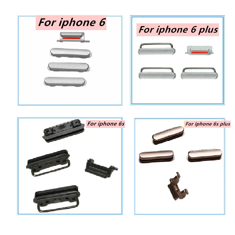 For iPhone 6 6 Plus 6S 6S Plus Full set Switch Power Volume Mute Button Key Side Button Full Set Repair parts Replacement