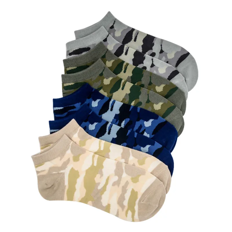 5 Pairs Men Ankle Socks Summer Autumn Breathable Elasticity Excellent Quality Meias Camouflage Personality Men Sock Funny Socks