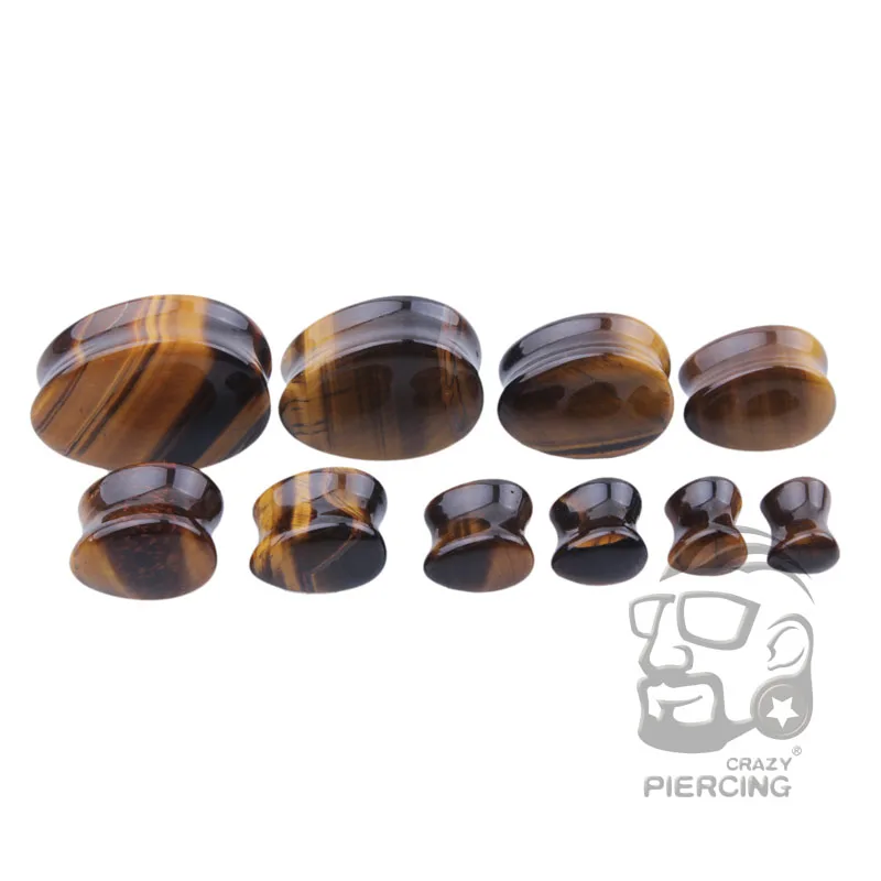 

Mix Size 5mm-25mm Wholesale Organic Natural Tears Drops Stone Ear Plug And Tunnels Ear Expanders Piercing Body Jewelry Brown