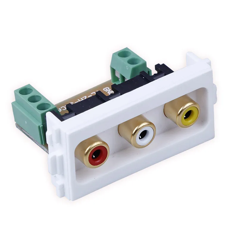 

1PC YT1583 86mm Electrical Sockets RCA AV audio video socket Avoid welding Three lotus socket Connection type