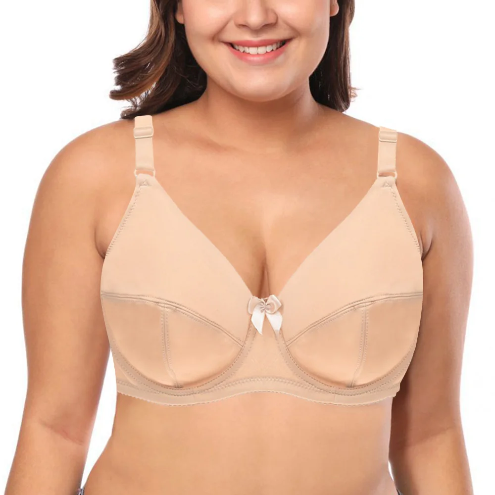 

Ladies big breast bras for women sexy lingerie everyday simple plus size 36 38 40 42 44 46 48 C E cup underwire adjusted Unlined