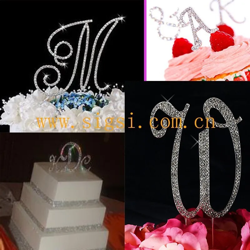 Factory wholesale crystal rhinestone cake topper for decoration