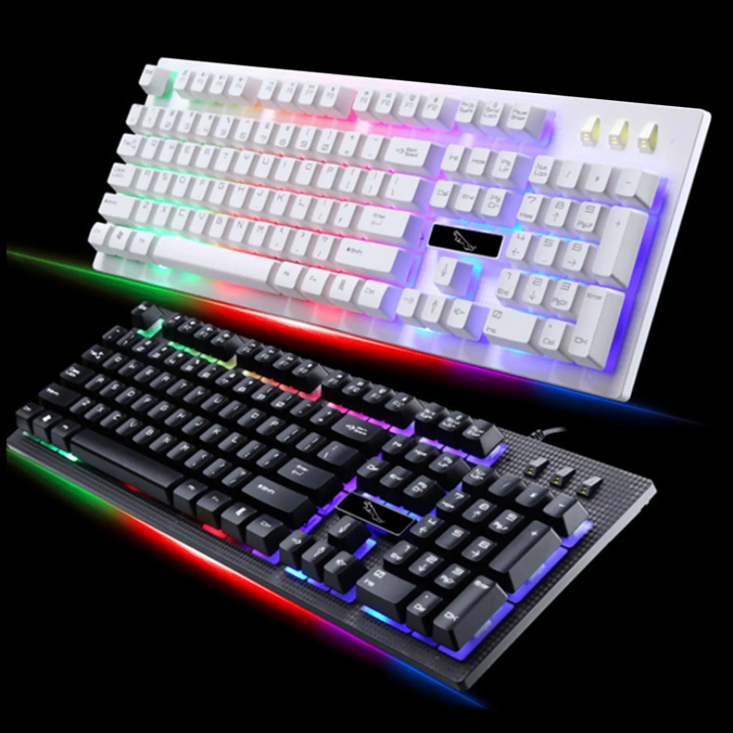 Vococal USB RGB Gaming Tastatur Wired Bunte Hintergrundbeleuchtung Tastatur Taste Bord 104 Schlüssel für Computer PC Desktop Overwatch Borderlands