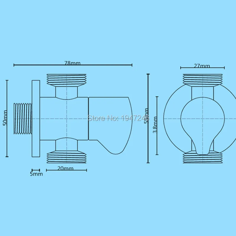 All copper thickening angle valve angle valve a tee into two multi-purpose single cold water stop valve angle valve