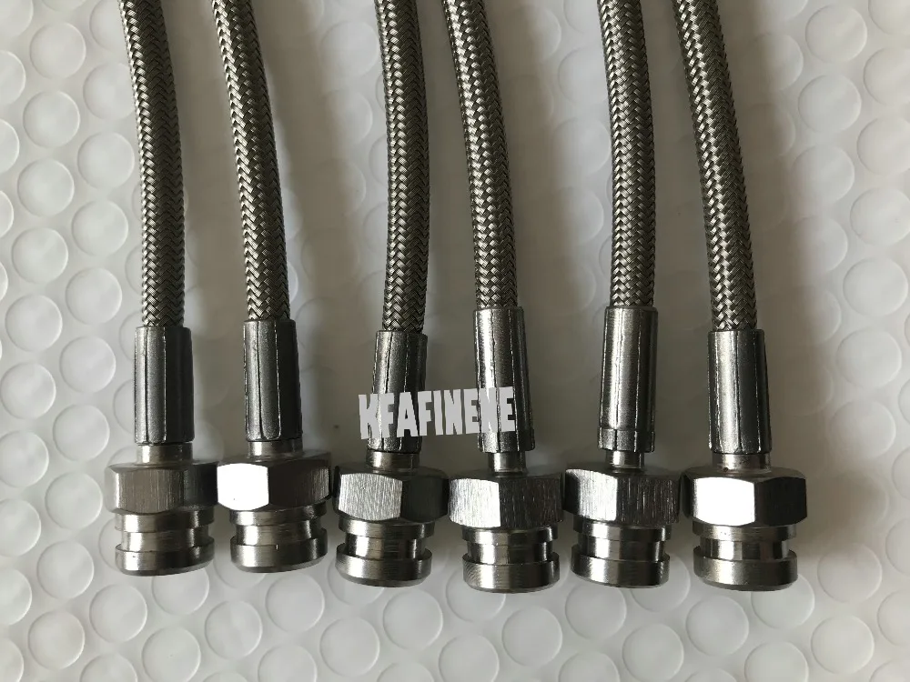 Stainless Steel Braided PTFE brake line With 28 Degree Banjo Fittings And Hexagonal Joint