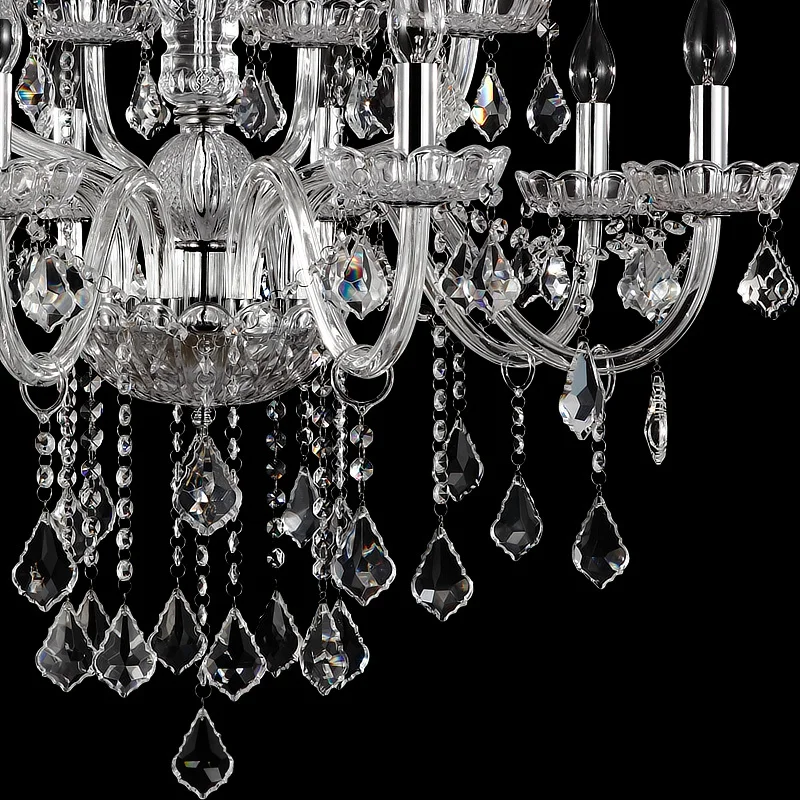 AC110V/220V Luxurious Export K9 Clear Crystal Chandelier 6/8/10/12/15/18 Arms Export Class A K9 Crystal Chandeliers