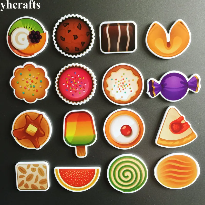 16PCS dessert candy cake Icecream doughnut magnet Fridge blackboard magnet Birthday gifts Home decoration Christmas ornament OEM