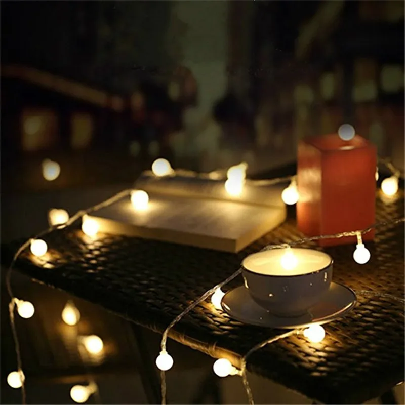 LED String Lights Warm White  2M 6M 10M Ball AA Battery Power Novelty Fairy Lighting Festival Christmas Wedding Decoration