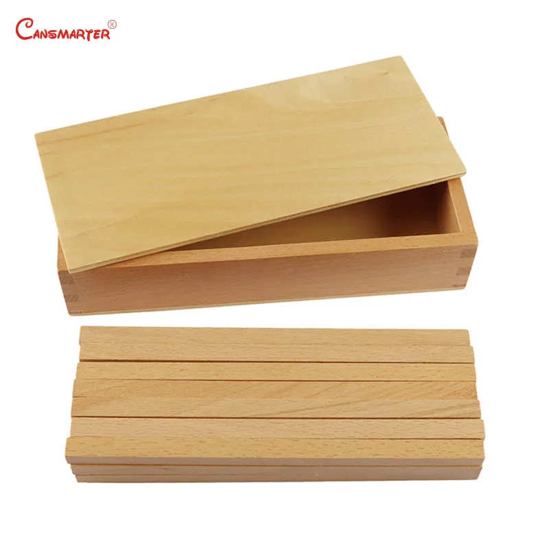 Kids Wooden Educational Montessori Materials Toy Brown Stairs Sticks Box Children Puzzle Games  Count Math Baby Toy