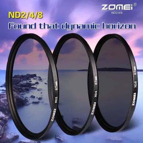 Zomei Neutral Density Filter Lens Kit ND ND2+ND4+ND8 52mm 58mm 62mm 67mm 77mm 82mm for Canon Nikon Sony camera lens