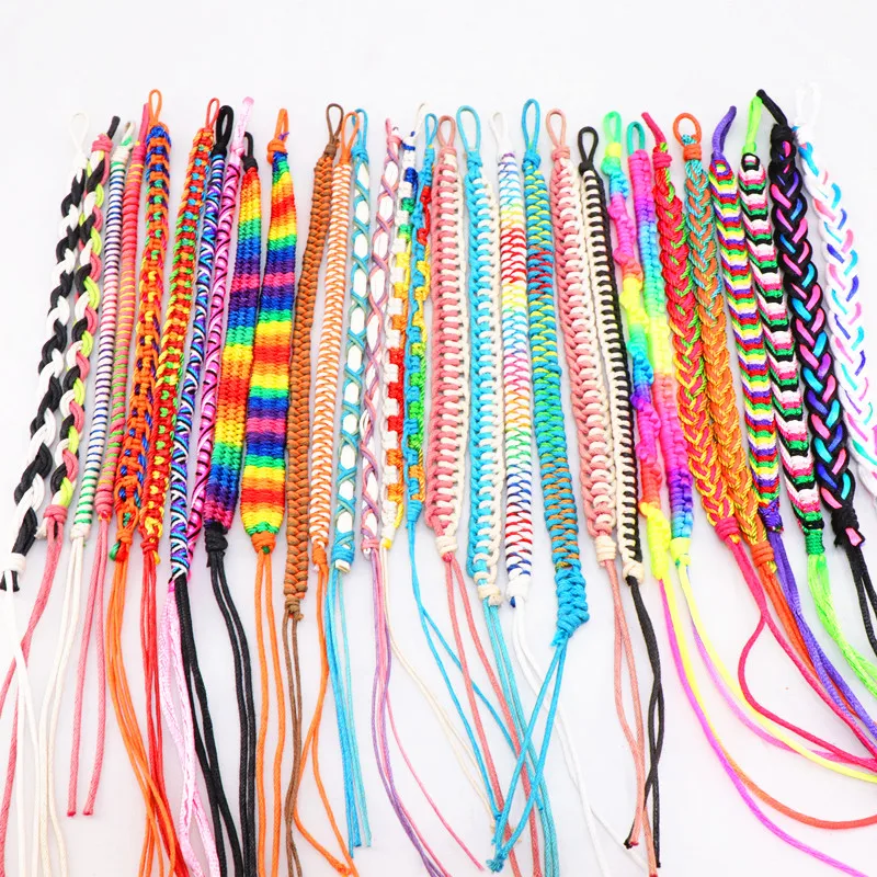 Fashion 15pairs/Lots Braided Cotton Rope Cuff Friendship Bracelet Lovers Cuff Bracelets Handmade Jewelry for Man Women