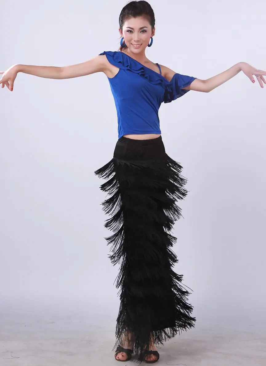 Latin dance multiple layers tassels pants pants clothes square dance clothes tassels genuine