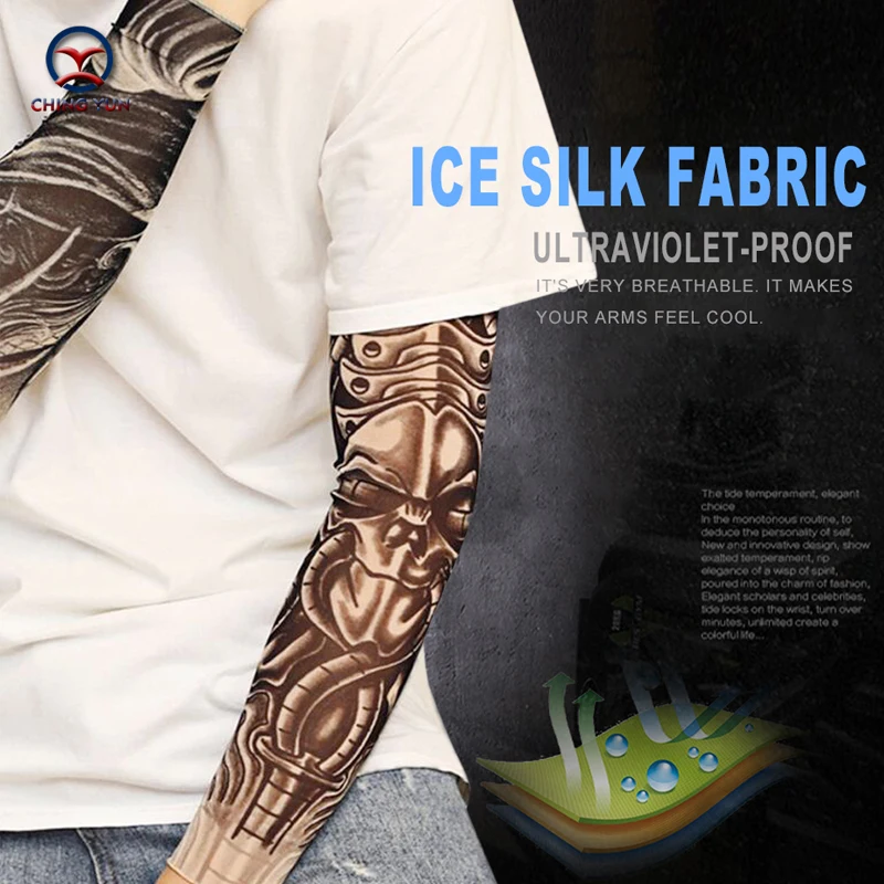 CHING YUN New Fashion Tattoo Sleeves Arm Warmer Unisex UV Protection Outdoor Temporary Fake Tattoo Arm Sleeve Warmer Sleeve