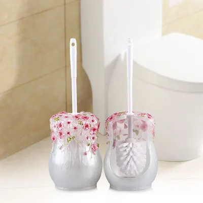 European Resin Cleaning Brush Bathroom Toilet Brush Set Long Handle Brush Round Head Soft Brush Base Household Accessories