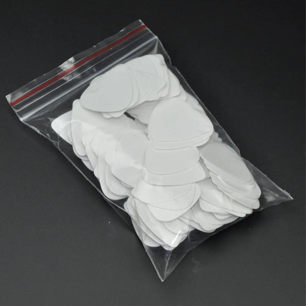 100 púas de guitarra clásica de celuloide, color blanco sólido, 351mm, 0,46mm, 0,71mm, 0,96mm, 1,5mm, lote