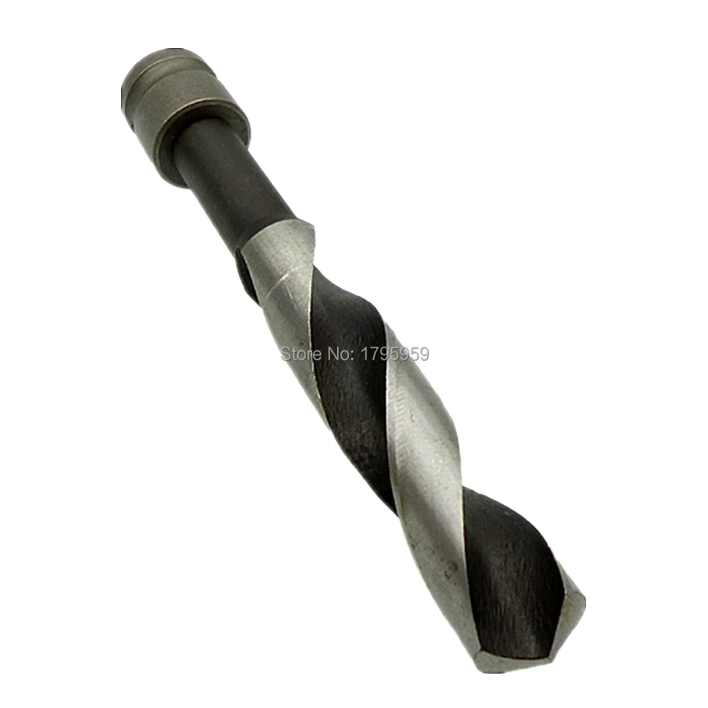 Punta da trapano per la lavorazione del legno Punte elicoidali HSS con codolo ridotto da 18 mm con adattatore convertitore quadrato da 1/2" per perforazione di legno e plastica