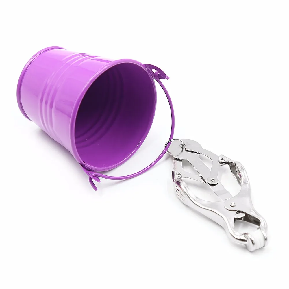 Thierry Metal Nipple Clamps Attach Bucket,SM Bondage Toys Nipple Clips Breast Clip Sex Slaves Sex Toys for Couples Adult Game