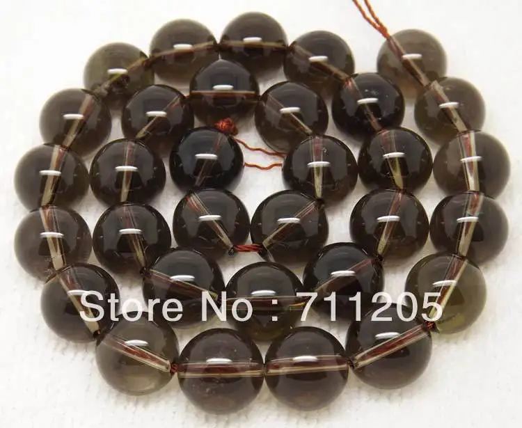 wholesale 33pcs ,12mm Natural Smoky Quartzs Round Loose Beads ,Min. Order is $10,we provide mixed wholesale for all items !