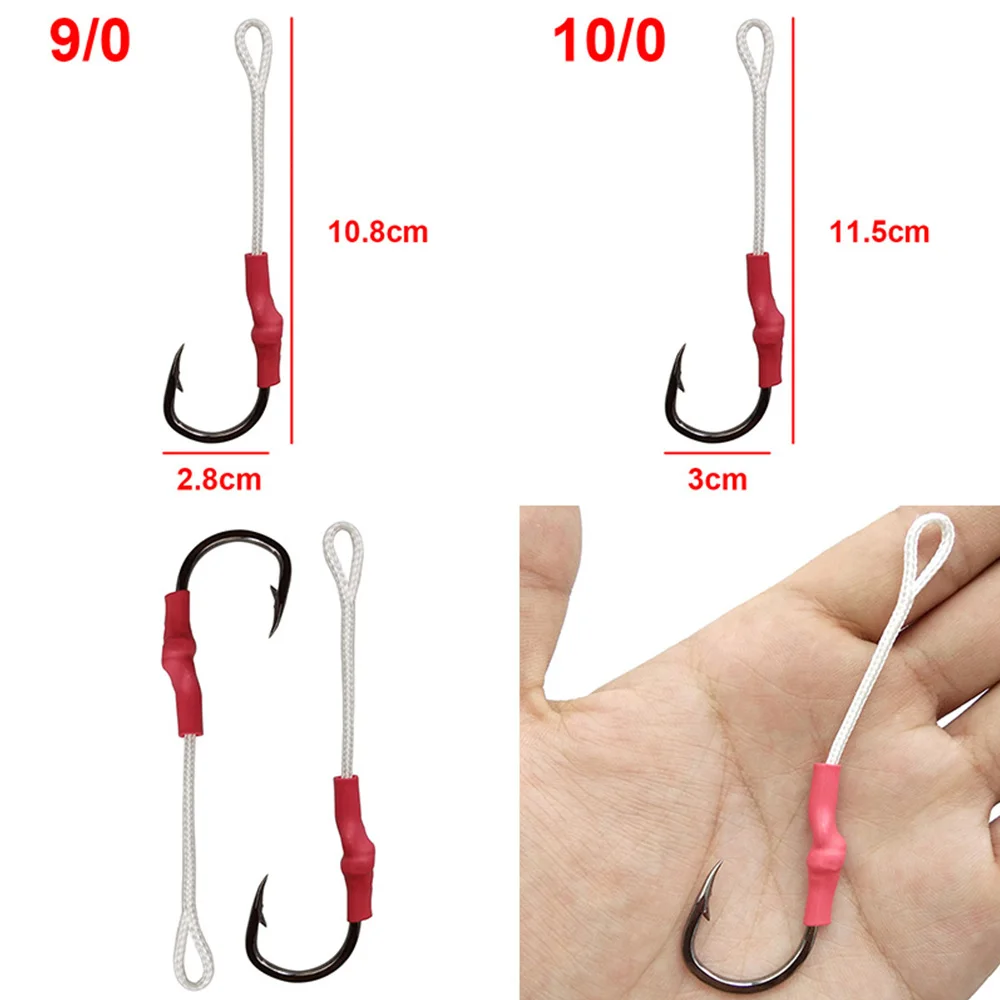 Hyaena 100pcs Stainless Steel Assist Fishing Hooks With PE Line Carp Fishing Tackle Accessories Fly Tying Jig Bait Fishhooks