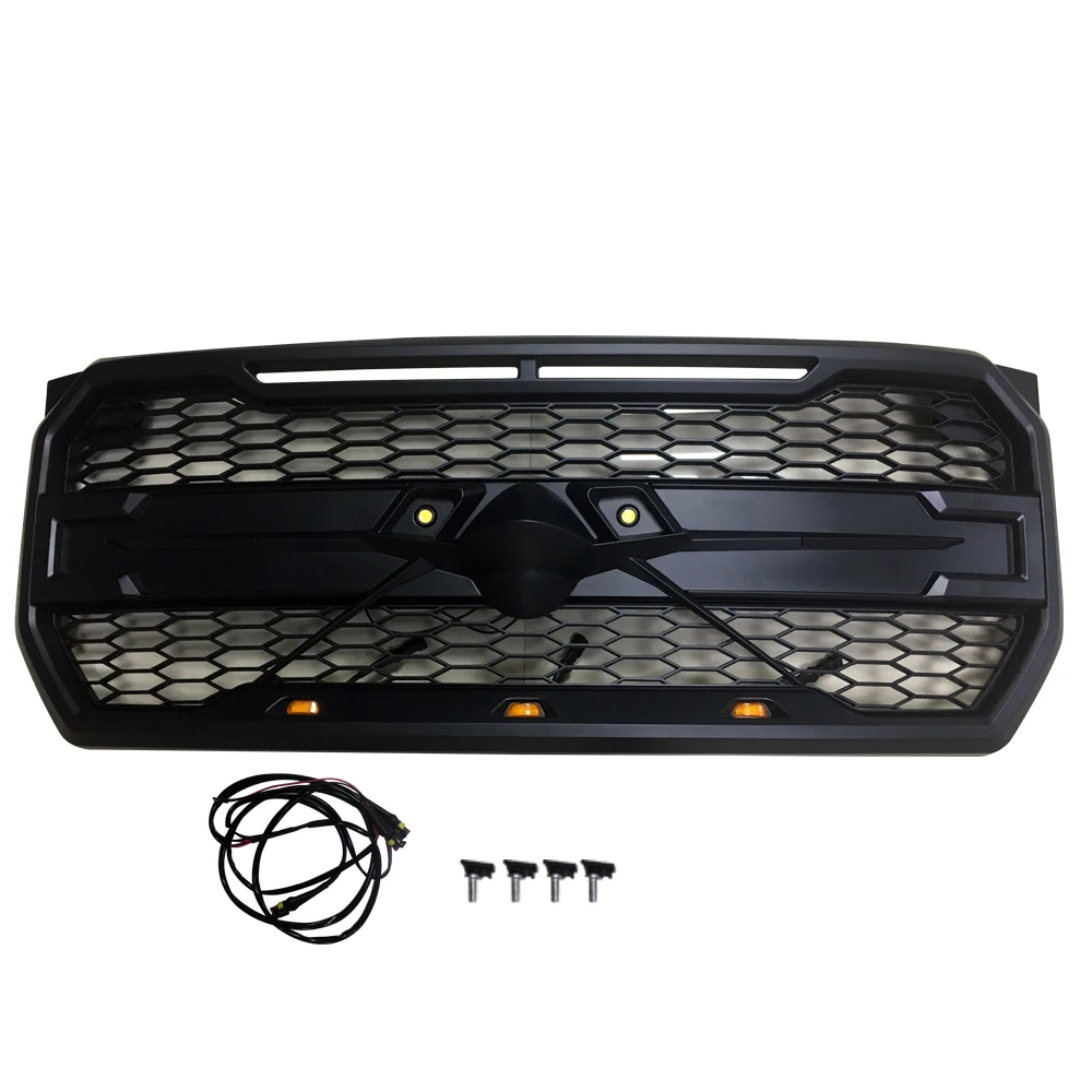 Front Grille  R aptor Style Grill Compatible with 2015-2017 F ord-150 (Black)