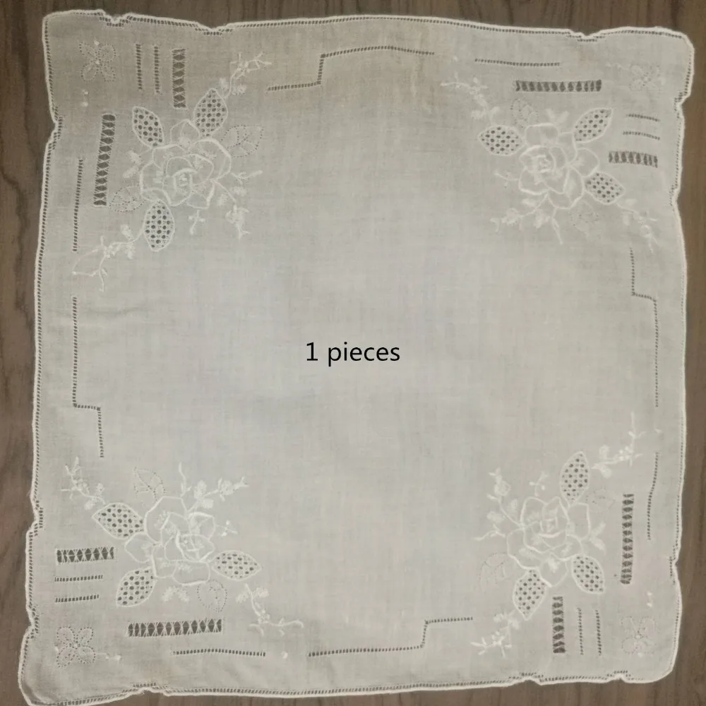 2 قطعة/الوحدة 2 أنماط مختلفة Handkerchiefs11.5x11.5 "الأبيض الكتان يدوية التطريز خمر الأزهار بالمناديل منديل للعروس هدايا