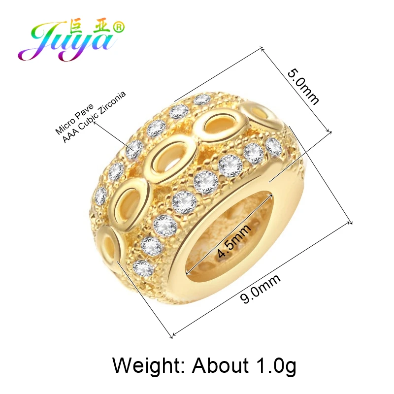 Beading Jewelry Findings Pave Zircon Big Hole Infinity Metal Charm Beads Accessories For Women Men Natural Stones Jewelry Making