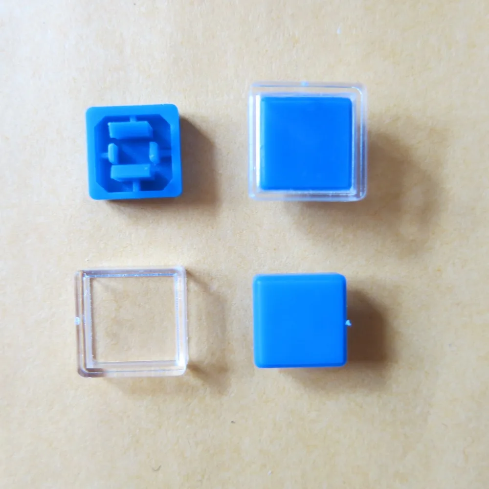 100Pcs/lot Blue square cover cap for 12*12mm push Button Tactile Tact Switch Tastkappe Kappe Deckel Knopf taster Druckschalter