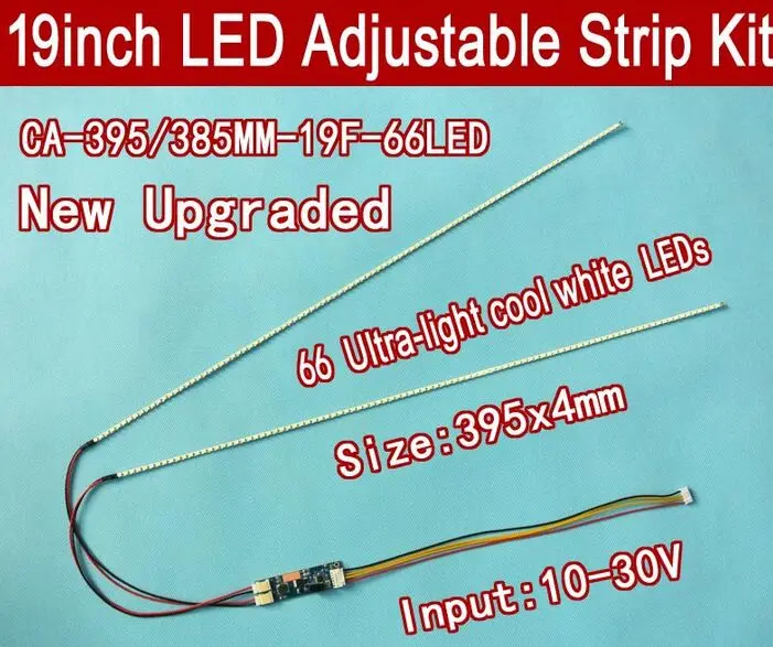 

new 5pcs 19'' 395mm Adjustable brightness led backlight strip kit,Update 19inch LCD ccfl panel to LED backlight