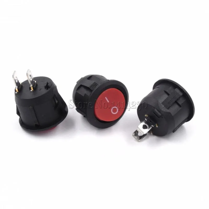 10Pcs/Lot 23mm Diameter Big Round Rocker Switches Red 2 Pin ON-OFF Rocker Switch 10A/125V 6A/250V